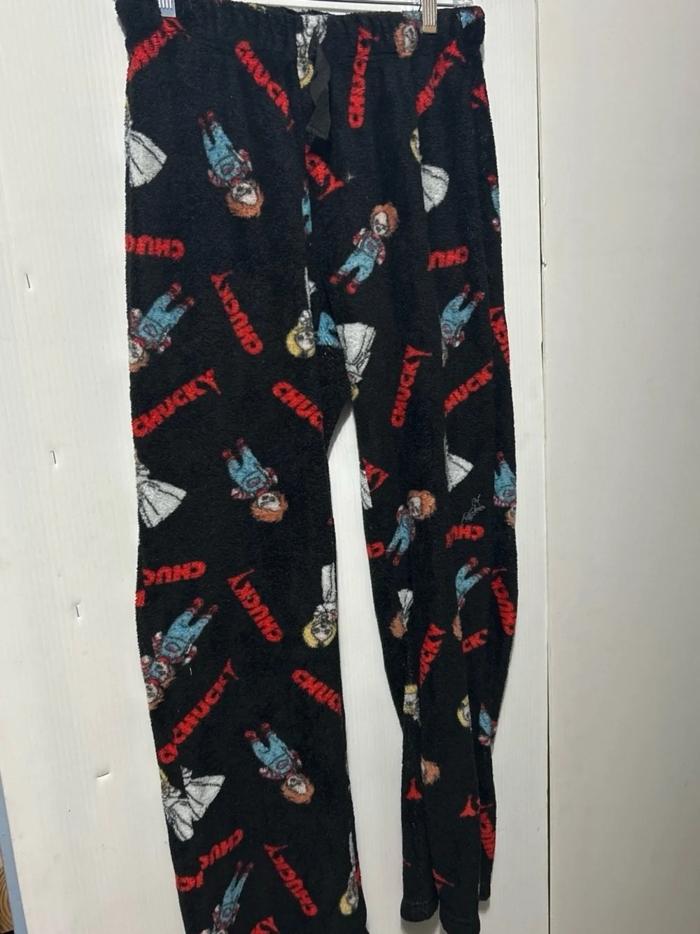 Kids Black Chucky Print Pajama Bottoms